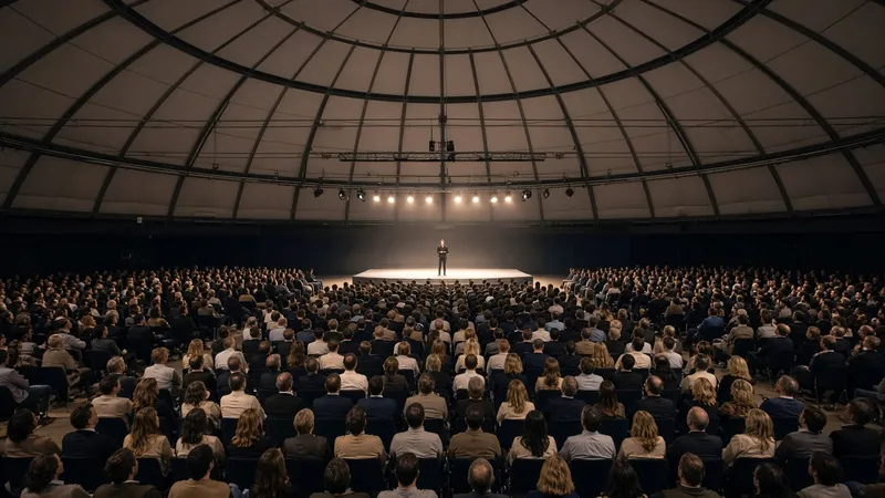 Público en la presentación de un partido en el Domo 360 de Madrid