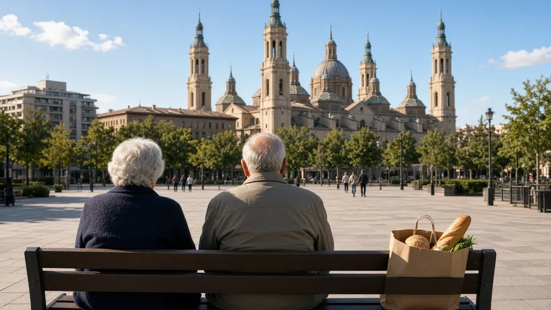 Personas mayores paseando por una calle española