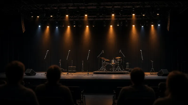 Escenario iluminado de un festival musical televisado