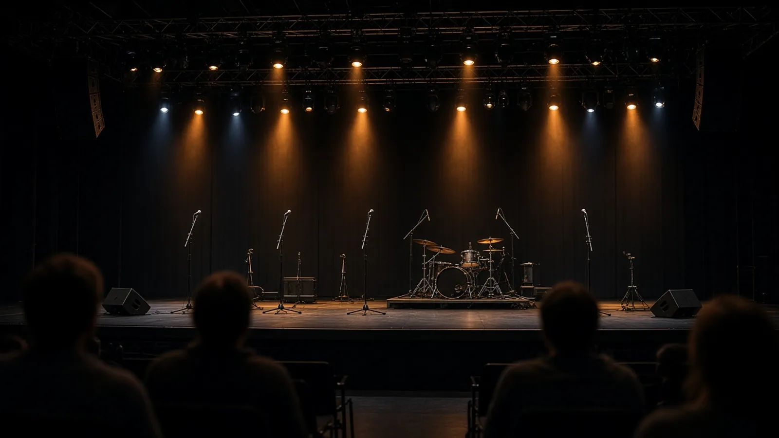 Escenario iluminado de un festival musical televisado